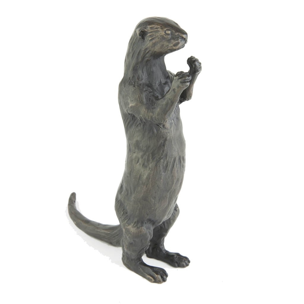 Bronze Otter Sculpture: Standing Otter by Sue Maclaurin