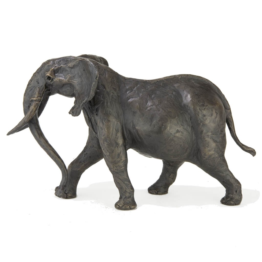 Bronze Elephant Sculpture Large Walking Elephant by Jonathan Sanders