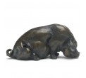 Bronze Pig Sculpture: Seated Pig by Sue Maclaurin