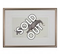 Limited Edition Elephant Print: Elephant Mother and Baby by Jonathan Sanders (Framed)