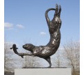 Bronze Otter Sculpture: Garden Diving Otter by Sue Maclaurin (Life Size)