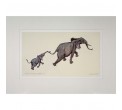 Limited Edition Elephant Print: Elephant Mother and Baby by Jonathan Sanders