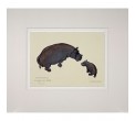Limited Edition Hippo Print: Hippopotamus Mother and Baby by Jonathan Sanders