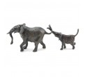 Bronze Elephant Sculpture: Elephant Mother and Baby Maquette by Jonathan Sanders