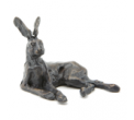 Bronze Hare Sculpture: Lying Hare Maquette by Sue Maclaurin