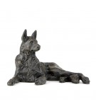 Bronze Dog Sculpture: Lying German Shepherd by Sue Maclaurin