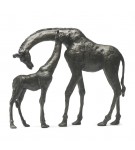 Bronze Giraffe Sculpture: Giraffe Mother and Baby by Jonathan Sanders