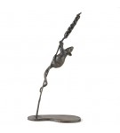 Bronze Mouse Sculpture: Climbing Mouse (on Wheat)