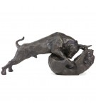 Bronze Bull and Bear Sculpture: Bull and Bear by Sue Maclaurin