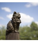 Bronze Cat Sculpture: Sitting Cat by Elizabeth Foster