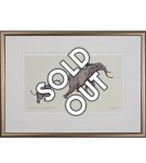 Limited Edition Elephant Print: Elephant Mother and Baby by Jonathan Sanders (Framed)