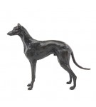 Bronze Dog Sculpture: Standing Greyhound