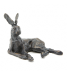 Bronze Hare Sculpture: Lying Hare Maquette by Sue Maclaurin