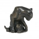 Bronze Cat Sculpture: Small Washing Cat by Sue Maclaurin