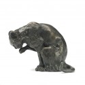 Bronze Cat Sculpture: Cat Licking Paw by Sue Maclaurin