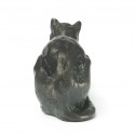 Bronze Cat Sculpture: Crouching Cat by Sue Maclaurin