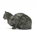 Bronze Cat Sculpture: Crouching Cat by Sue Maclaurin