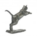 Bronze Cat Sculpture: Leaping Cat by Sue Maclaurin