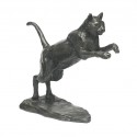 Bronze Cat Sculpture: Leaping Cat by Sue Maclaurin