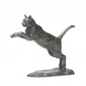 Bronze Cat Sculpture: Leaping Cat by Sue Maclaurin