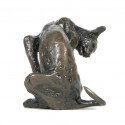 Bronze Cat Sculpture: Washing Cat by Sue Maclaurin