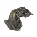 Bronze Cat Sculpture: Washing Cat by Sue Maclaurin