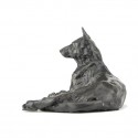 Bronze Dog Sculpture: Lying German Shepherd by Sue Maclaurin