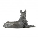 Bronze Dog Sculpture: Lying German Shepherd by Sue Maclaurin