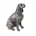 Bronze Dog Sculpture: Sitting Cocker Spaniel II (Docked)