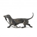 Bronze Dog Sculpture: Trotting Dachshund by Sue Maclaurin