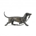 Bronze Dog Sculpture: Trotting Dachshund by Sue Maclaurin