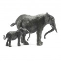 Bronze Elephant Sculpture: Elephant Mother and Baby II by Jonathan Sanders