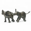 Bronze Elephant Sculpture: Playing Elephants by Jonathan Sanders