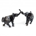 Bronze Elephant Sculpture: Tug Of War by Jonathan Sanders