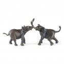 Bronze Elephant Sculpture: Tug Of War II