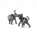 Bronze Elephant Sculpture: Tug Of War II