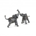 Bronze Elephant Sculpture: Tug Of War II