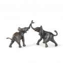 Bronze Elephant Sculpture: Tug Of War II