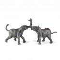 Bronze Elephant Sculpture: Tug Of War II