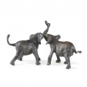 Bronze Elephant Sculpture: Tug Of War II