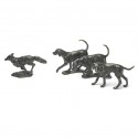 Solid Bronze Fox and Hounds Sculpture