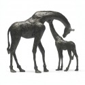 Bronze Giraffe Sculpture: Giraffe Mother and Baby by Jonathan Sanders