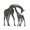 Bronze Giraffe Sculpture: Giraffe Mother and Baby by Jonathan Sanders