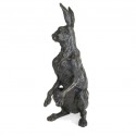 Bronze Hare Sculpture: Garden Alert Hare by Sue Maclaurin