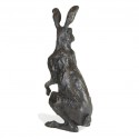 Bronze Hare Sculpture: Garden Alert Hare by Sue Maclaurin