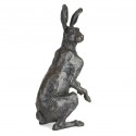 Bronze Hare Sculpture: Garden Alert Hare by Sue Maclaurin