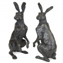 Bronze Hare Sculpture: Garden Alert Hare by Sue Maclaurin