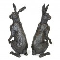 Bronze Hare Sculpture: Garden Alert Hare by Sue Maclaurin