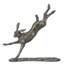 Bronze Hare Sculpture: Garden Flying Hare by Sue Maclaurin