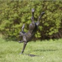 Bronze Hare Sculpture: Garden Flying Hare by Sue Maclaurin